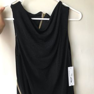 Black sparkly dress with gold zipper